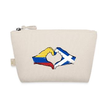 Colombie Ecosse drapeau mains forme de coeur utilisé - Trousse biologique - nature - Devant