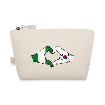 Nigeria Corée du Sud Drapeau Mains Coeur Forme Utilisé - Trousse biologique - nature - Devant