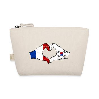 France Corée du Sud Drapeau Mains Coeur Forme Utilisé - Trousse biologique - nature - Devant
