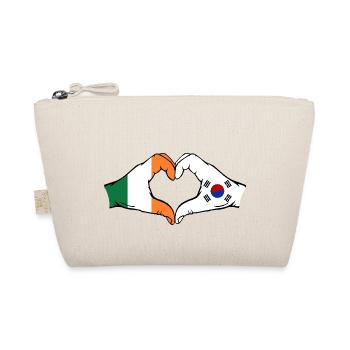 Irland Südkorea Flagge Hände Herzform - Bio-Täschchen - Natur - Vorne