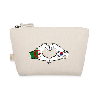 Algeria South Korea Flag Hands Heart Shape Used - Organic Pouch - nature - Front