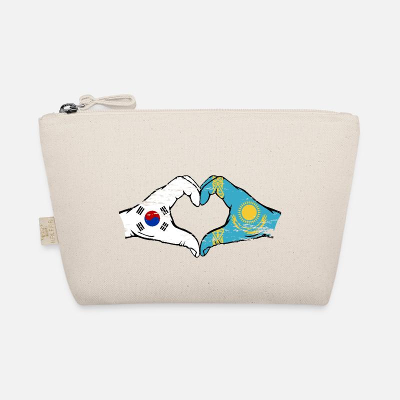 Corée du Sud Kazakhstan drapeau mains forme de coeur utilisé Trousse biologique