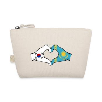 Corée du Sud Kazakhstan Drapeau Mains Coeur Forme - Trousse biologique - nature - Devant