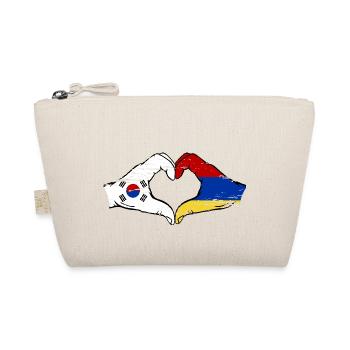 Südkorea Armenien Flagge Hände Herzform used - Bio-Täschchen - Natur - Vorne