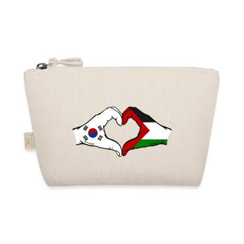 Corée du Sud Palestine Drapeau Mains Coeur Forme - Trousse biologique - nature - Devant