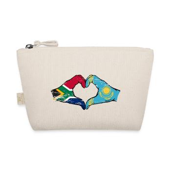 Afrique du Sud Kazakhstan drapeau mains forme de coeur utilisé - Trousse biologique - nature - Devant
