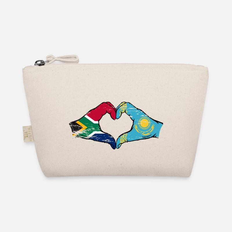 Afrique du Sud Kazakhstan drapeau mains forme de coeur utilisé Trousse biologique