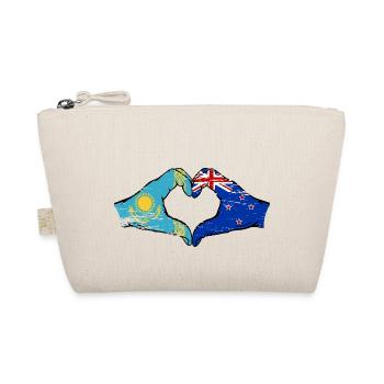 Kazakhstan New Zealand flag hands heart shape used - Organic Pouch - nature - Front