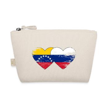 Venezuela Russia Flag Hands Heart Shape Used - Organic Pouch - nature - Front