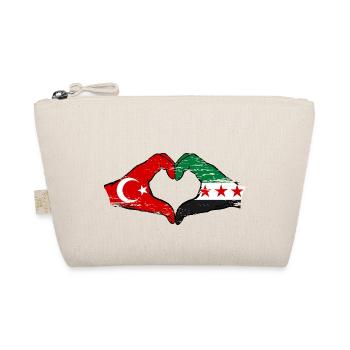 Türkei Syrien Flagge Hände Herzform used - Bio-Täschchen - Natur - Vorne