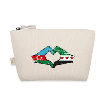 Aserbaidschan Syrien Flagge Hände Herzform used - Bio-Täschchen - Natur - Vorne