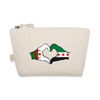 Algeria Syria Flag Hands Heart Shape - Organic Pouch - nature - Front
