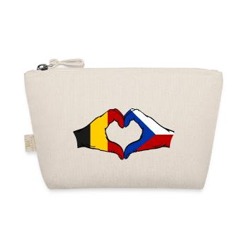 Belgique République tchèque drapeau mains coeur - Trousse biologique - nature - Devant