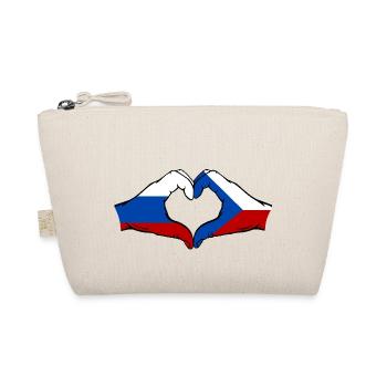 Russie République tchèque drapeau mains coeur forme - Trousse biologique - nature - Devant
