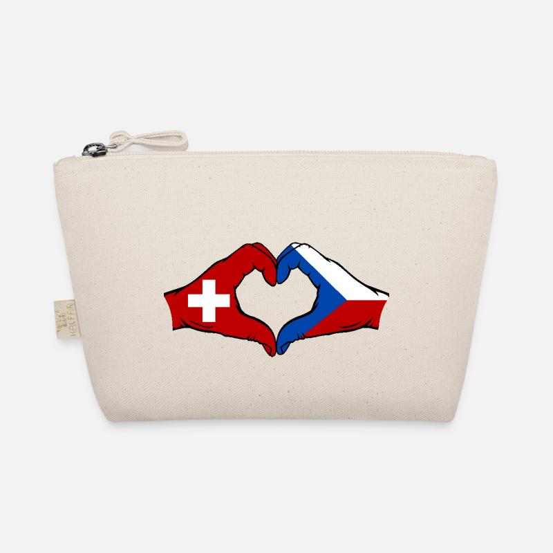 Suisse République tchèque drapeau mains forme de coeur Trousse biologique