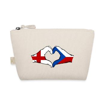 England Tschechien Flagge Hände Herzform - Bio-Täschchen - Natur - Vorne