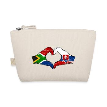 Südafrika Slowakei Flagge Hände Herzform used - Bio-Täschchen - Natur - Vorne