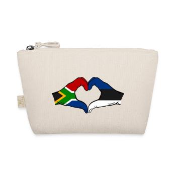 Südafrika Estland Flagge Hände Herzform - Bio-Täschchen - Natur - Vorne