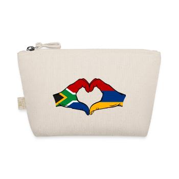 South Africa Armenia Flag Hands Heart Shape - Organic Pouch - nature - Front