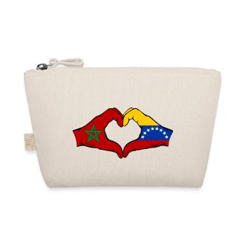 Morocco Venezuela Flag Hands Heart Shape - Organic Pouch - nature - Front