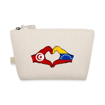 Tunisia Venezuela Flag Hands Heart Shape - Organic Pouch - nature - Front