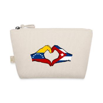 Venezuela Kuba Flagge Hände Herzform - Bio-Täschchen - Natur - Vorne