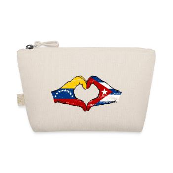 Venezuela Cuba Flag Hands Heart Shape Used - Organic Pouch - nature - Front