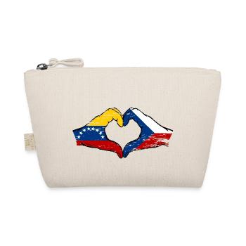 Venezuela Tschechien Flagge Hände Herzform used - Bio-Täschchen - Natur - Vorne