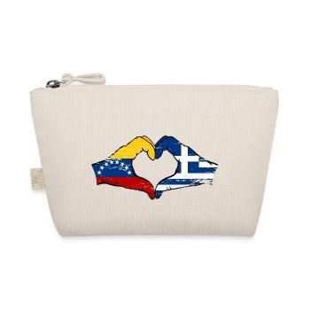 Venezuela Griechenland Flagge Hände Herzform used - Bio-Täschchen - Natur - Vorne
