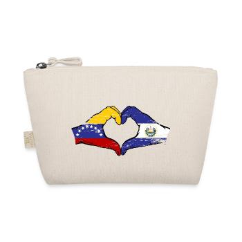 Venezuela El Salvador Flag Hands Heart Shape Used - Organic Pouch - nature - Front