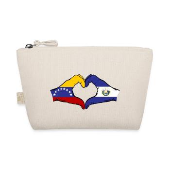 Venezuela El Salvador Flag Hands Heart Shape - Organic Pouch - nature - Front