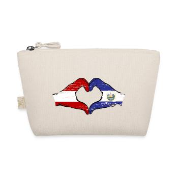 Austria El Salvador Flag Hands Heart Shape Used - Organic Pouch - nature - Front