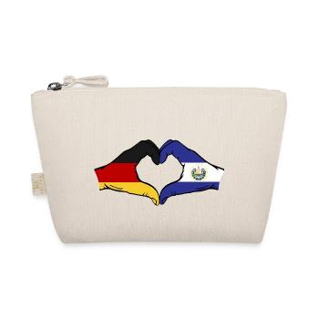 Germany El Salvador Flag Hands Heart Shape - Organic Pouch - nature - Front