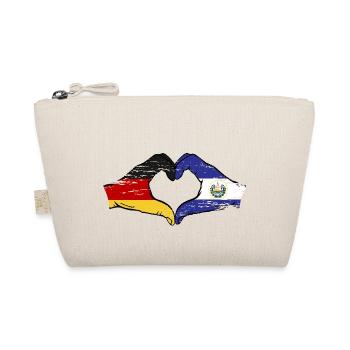 Germany El Salvador Flag Hands Heart Shape Used - Organic Pouch - nature - Front