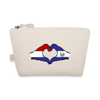 Holland El Salvador Flag Hands Heart Shape - Organic Pouch - nature - Front