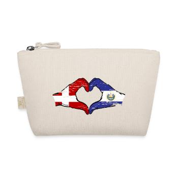 Denmark El Salvador flag hands heart shape used - Organic Pouch - nature - Front