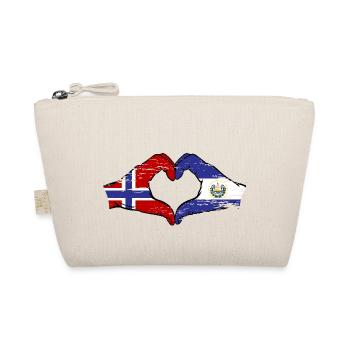 Norway El Salvador flag hands heart shape used - Organic Pouch - nature - Front
