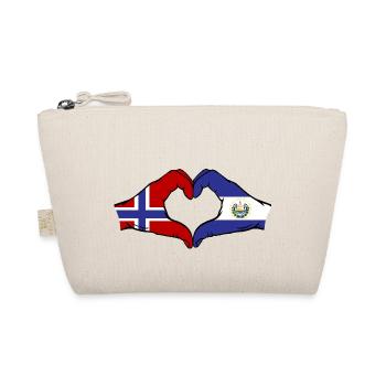Norway El Salvador Flag Hands Heart Shape - Organic Pouch - nature - Front