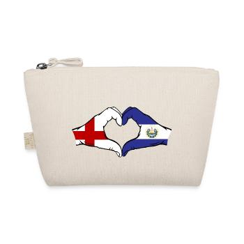 England El Salvador Flag Hands Heart Shape - Organic Pouch - nature - Front