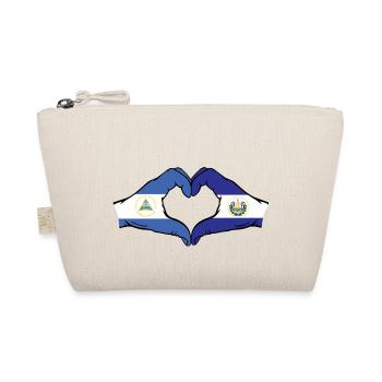 Nicaragua El Salvador Flag Hands Heart Shape - Organic Pouch - nature - Front