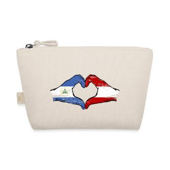 Nicaragua Autriche Drapeau Mains Coeur Forme Utilisé - Trousse biologique - nature - Devant