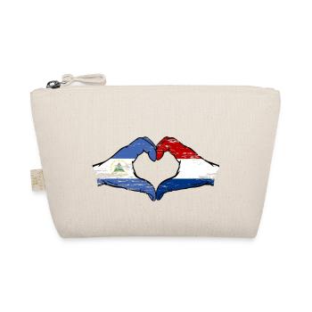 Nicaragua Hollande Drapeau Mains Coeur Forme Utilisé - Trousse biologique - nature - Devant