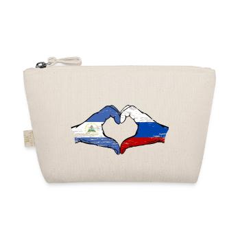 Nicaragua Russie Drapeau Mains Coeur Forme Utilisé - Trousse biologique - nature - Devant