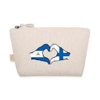 Nicaragua Finlande Drapeau Mains Coeur Forme - Trousse biologique - nature - Devant