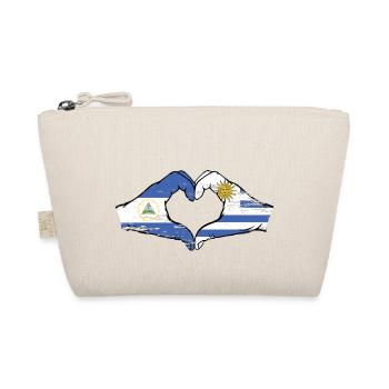Nicaragua Uruguay Flagge Hände Herzform used - Bio-Täschchen - Natur - Vorne