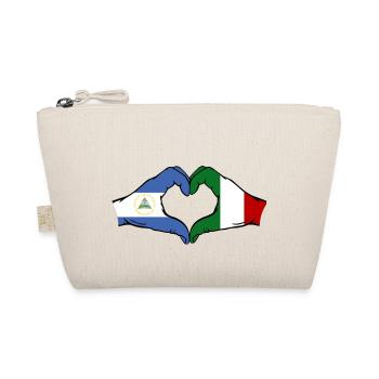 Nicaragua Italie Drapeau Mains Coeur Forme - Trousse biologique - nature - Devant