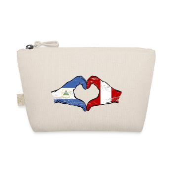 Nicaragua Pérou Drapeau Mains Coeur Forme Utilisé - Trousse biologique - nature - Devant