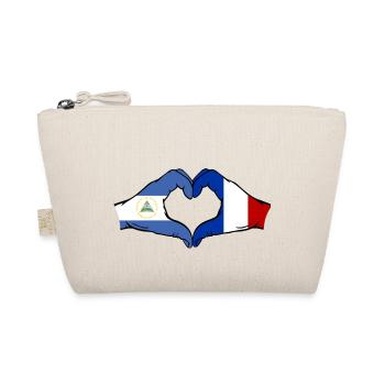 Nicaragua France Drapeau Mains Coeur Forme - Trousse biologique - nature - Devant