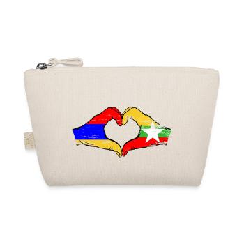 Arménie Myanmar drapeau mains forme de coeur utilisé - Trousse biologique - nature - Devant