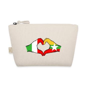 Italie Myanmar Drapeau Mains Coeur Forme - Trousse biologique - nature - Devant
